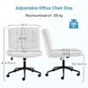 TiramisuBest Ivory White PU Leather Office Chair, Wheels, Lumbar Support, Adjustable Height - 3 of 4