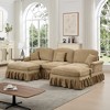 Modular U-Shaped Sectional Sofa with Flared Arms, Removable Ruffles Pleats Skirts & Movable Ottomans, Upholstered Chenille Deep Seat Cloud Sofa - 3 of 4