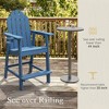 2pcs Adirondack Chair with Removable Tray, Poly Adirondack Chair Bar Stool with Cup Holder, 25.6" Weather Resistant Lifeguard Chair for Balcony,Deck - 3 of 4