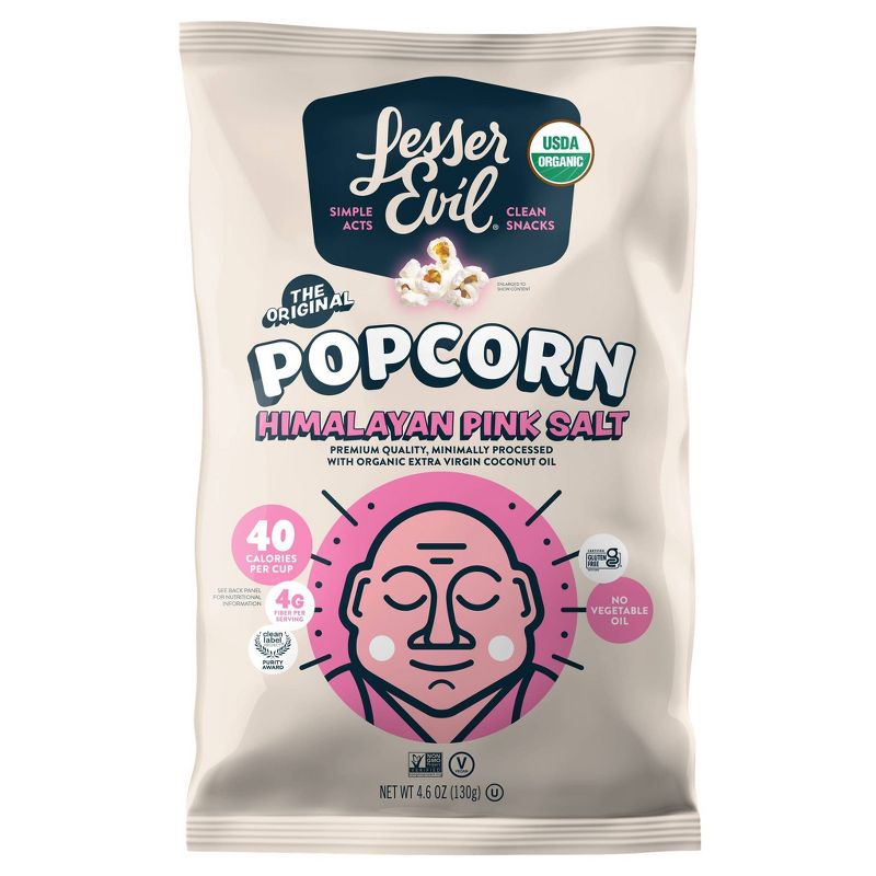 LesserEvil Organic Popcorn Himalayan Sea Salt - 4.6-oz, 1 of 12