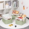 Aoibox Fabric Storage Baskets Organizer for Clothes Toys Shelves Foldable Canvas Bins with Handles Gray Green 3 Pack - 3 of 4