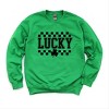 Simply Sage Market Checkered Lucky Shamrock Sweatshirt - 3 of 4