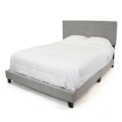 Queen Emerson Upholstered Low Profile Platform Bed Gray - Humble Crew