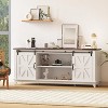 TV Stand for Televisions Up to 75 Inch with Storage Cabinets & Sliding Barn Doors - Mid Century Modern Media Console for Living Room/Bedroom - 4 of 4