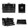 3 Drawers Tool Box With Tool Set,Top Storage, Metal Toolbox Portable Tool Chest Organizer,Lockable With Ball-Bearing Drawer Slides - 2 of 4