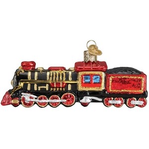 Old World Christmas Glass Blown Christmas Ornament, Train Steam Locomotive, 5” (With OWC Gift Box) - 1 of 4