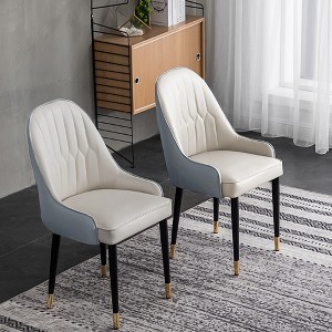 POVISON Contemporary Upholstered Dining Chairs Set of 2, High Back Armchairs, Blue - 1 of 4