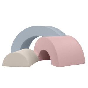 KIDKII Rainbow Classic Foam Play Blocks, Indoor Climber Set for Toddlers, Pastel - 1 of 4