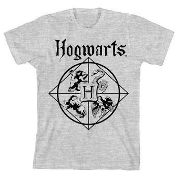 Houses Potter Hogwarts Boys T-shirt-xs 4 Youth Harry Heather Gray Target :