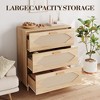 CuisinSmart 3 Drawer Rattan Dresser for Bedroom, Wooden Storage Cabinets for Bedrooms, Hallways, Living Rooms, and Entryways, Easy Assemble, Natural - 3 of 4