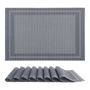 REGALWOVEN Kitchen Dining Table Decor Washable Heat Resistant Wipeable Vinyl Placemats 8 Pcs - 1 of 4