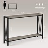 2-Tier Console Table with Storage Shelf, X-Design Bookshelf Narrow Sofa Side Table for Entryway, Living Room - 2 of 4