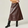 Women's Faux Leather High Waisted Midi Skirt - 2.7 AUGUST APPAREL - 4 of 4