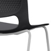 Racxily Set of 4 Stacking Chairs, Ergonomic Polypropylene Seat with Steel Frame, Black - 4 of 4