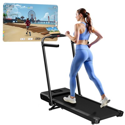 9% Incline Walking Pad Treadmill Portable Folding Walking Pad with Handle bar, Under Desk Walking Pad Low Noise