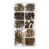 John Bead 461pcs 9 Slots Jewelry Antique Copper Rectangle Findings Kit Assortment Box - 2 of 3