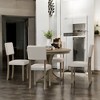 5-Piece Retro Round Dining Table Set with Upholstered Chairs – Solid Wood, Curved Legs for Dining Room and Kitchen - 2 of 4