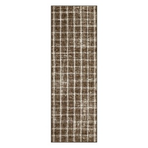 Indoor Modern Washable Living Room Rugs, Ultra Thin Soft Non Slip Geometric Checkered Throw Carpet for Bedroom Dining Room - 1 of 4