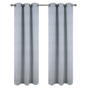 RT Designer Collection Wilton Jacquard Grommet Luxurious Modern Design Curtain Panel 54" x 84" Charcoal - 1 of 4