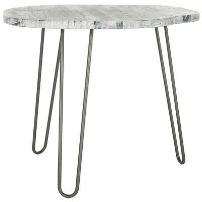 Mindy 35'' Round Gray Reclaimed Wood Mid-Century Dining Table
