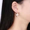 Cross Hoop Earrings for Women Religious Jesus Cubic Zirconia Ginger Lyne Collection - 4 of 4