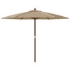 vidaXL Garden Parasol Taupe Polyester 94.5 in high Height-Adjustable - 4 of 4