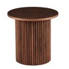 Maliang Wood Veneer Tabletop 19.69 Inch Round Coffee Table, MDF Table-top with Metal Base, Sofa Side Table for Living Room - 2 of 4