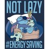 Men's Lilo & Stitch Not Lazy, Saving Energy Long Sleeve Shirt - 2 of 4