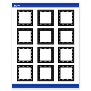 Avery Printable Square Cards, Black and White Polka Dots, 2" x 2", Matte White Square Cards, Laser/Inkjet, 120ct, Great for Business Cards - 1 of 4