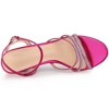 Allegra K Women's Ankle Strap Open Toe Rhinestone Kitten Heel Sandals - 4 of 4