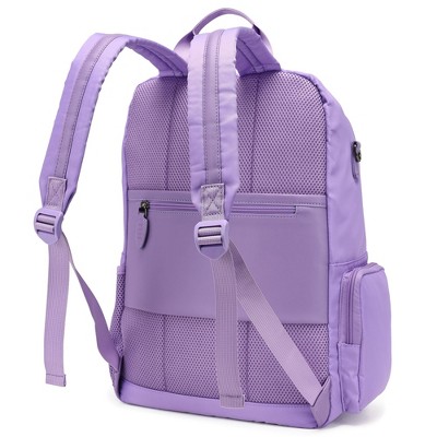 ELLE Luggage 20L Voyage Twill and Vegan Leather Backpack - Lavender — фото 5