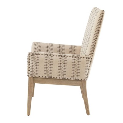 Set of 2 Natural Linen High Back Dining Armchairs