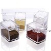 Aoibox Clear Seasoning Rack Spice Pots - 4 Piece Acrylic Seasoning Box with Cover and Spoon - Storage Container for Condiments - 4 of 4