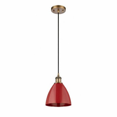 Plymouth Dome - 1 Light Cord Hung Mini Pendant In Industrial Style-11.25 Inches Tall and 7.5 Inches Wide