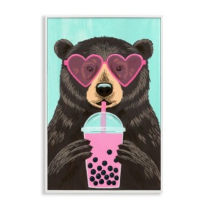 Stupell Industries Bear And Bubble Tea Framed Giclee Art - 1 of 4