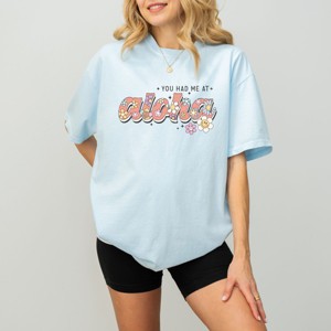Simply Sage Market You Had Me At Aloha Garment Dyed Tee - M - Chambray - 1 of 4