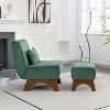 Corduroy Accent Chair with Ottoman, Single Sofa with Walnut Wooden Leg for Living Room, BedRoom, Office - Maison Boucle - 2 of 4