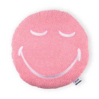 Yoobi SmileyWorld 16"x16" Round Tufted Smiley Face Throw Pillow Pink