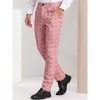 INSPIRE CHIC Men's Casual Flat Front Stretch Business Plaid Pattern Pants - 2 of 4