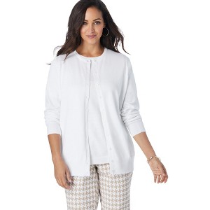 Jessica London Women's Plus Size Fine Gauge Cardigan - 1 of 4