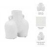 Sagebrook Home 6" Half Body Vase - Contemporary Abstract White Ceramic Body Shaped Flower Vase - Unique Decorative Table Accent For Home or Office - 4 of 4