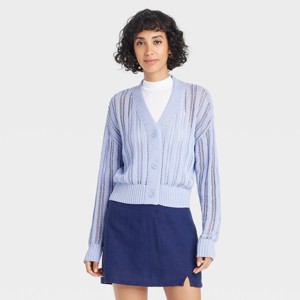 Women's Openwork Cardigan - A New Day™ - 1 of 3