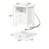 Set Of 2 Nightstand Bedside Table 2 Drawers With Charging Station And USB Ports, End Table Side Table For Bedroom, Bedside Table Storage Organizer - 3 of 4