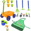 4E's Novelty 15 Piece Gardening Tools & Wagon Toy Set, Outdoor Toys for Kids - 2 of 4