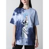 Evangelion Rei Crew Neck Short Sleeve Blue Tie-Dye T-shirt - 4 of 4