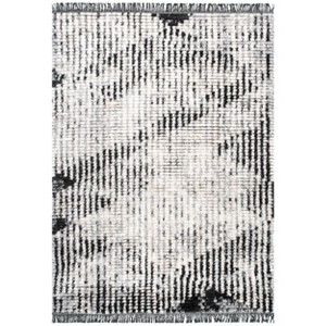 Nuloom Mandi Soft Shag Abstract Fringe Indoor Area Rug, Gray, 4'x6' - 1 of 4