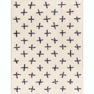 Mark & Day Kawanda Washable Woven Indoor Area Rugs Cream/Black - 1 of 4