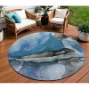 Blue And Gray Abstract Washable Indoor Outdoor Area Rug - 2 of 4