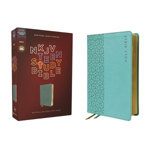 Nkjv, Teen Study Bible, Leathersoft, Teal, Comfort Print - by  Zondervan (Leather Bound) - 1 of 1