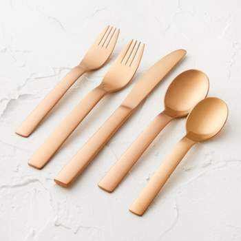 20pc Stainless Steel Silverware Set Copper - Opalhouse™ designed with Jungalow™